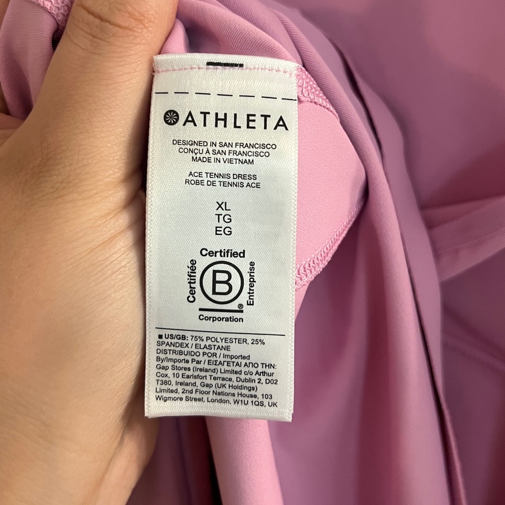 Athleta 'Ace' Pink Zip Front Tennis Dress - Women's XL - Picture 6 of 8